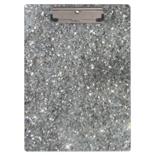 Carpeta De Pinza Elegante Purpurina plateado Glitz Photo