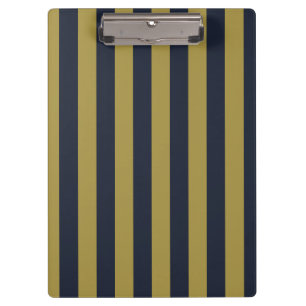 Carpeta De Pinza Elegante rayas verticales de oro y marina azul