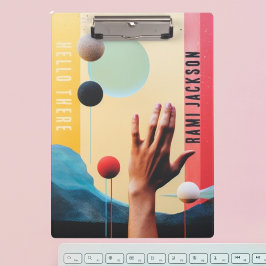 Carpeta De Pinza Elegante Resumen Colorido Artesanía Monograma Nomb