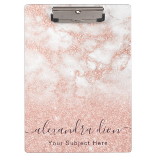 Carpeta De Pinza Elegante y moderno mármol purpurina de cobre rosa