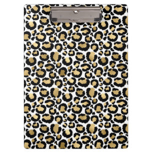 Carpeta De Pinza Elegantes manchas de leopardo monocromáticas glam