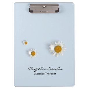Carpeta De Pinza Elegantes margaritas blancas azules