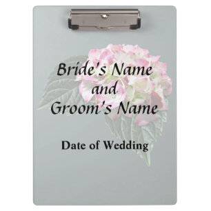 Carpeta De Pinza Elegantes productos de Boda de hidrangea rosa y bl