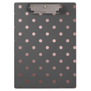 Carpeta De Pinza elegantes puntos de polka gris rosa dorado