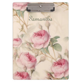 Carpeta De Pinza Elegantes rosas rosas rosas añaden tu nombre