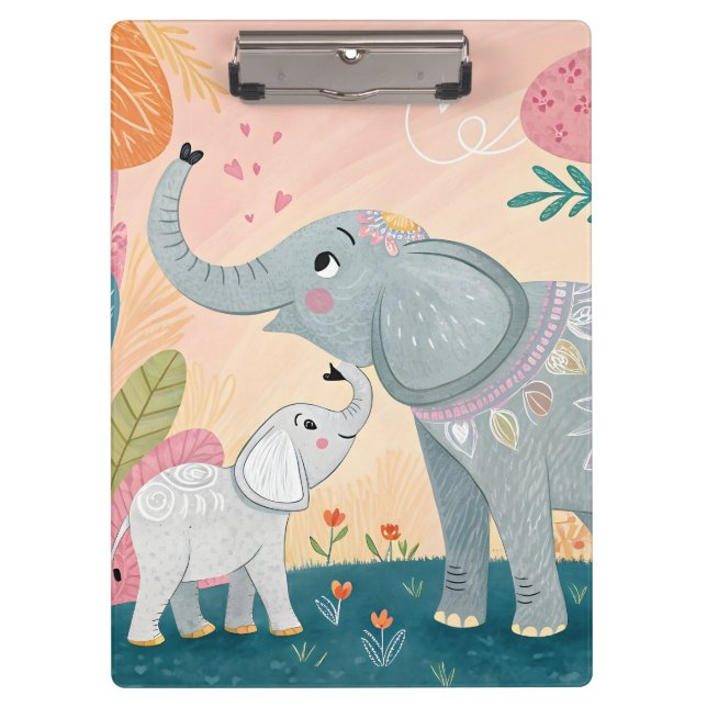 Carpeta De Pinza Elephant Mom and Baby (Anverso)
