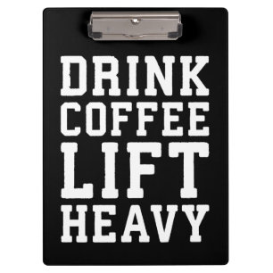 Carpeta De Pinza Elevar el café pesado y beber - Gracioso Gimnasio