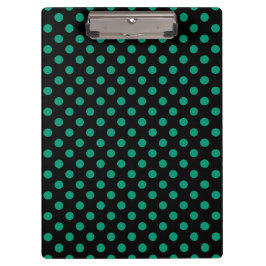 Carpeta De Pinza Emeralda Verde Personalizable sobre Lunares Negros
