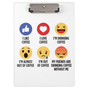 Carpeta De Pinza Emoticonos de café