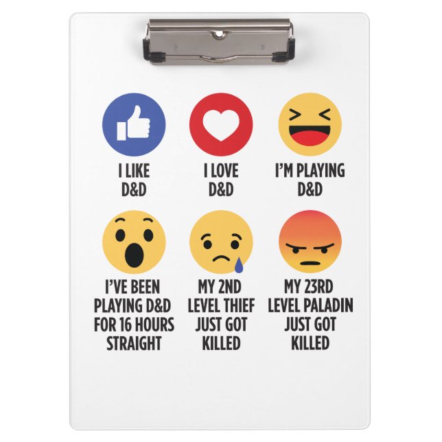 Carpeta De Pinza Emoticonos de D&D (Anverso)