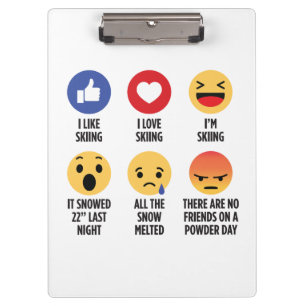 Carpeta De Pinza Emoticonos de esquí