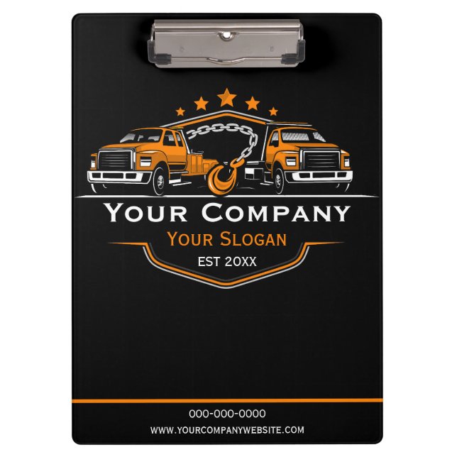 Carpeta De Pinza Empresa de Remolque Profesional, Servicio de Trans (Anverso)