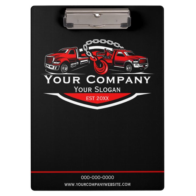 Carpeta De Pinza Empresa de Remolque Profesional, Servicio de Trans (Anverso)
