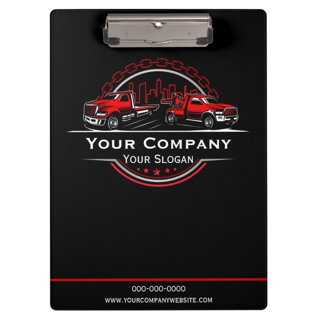 Carpeta De Pinza Empresa de Remolque Profesional, Servicio de Trans (Anverso)