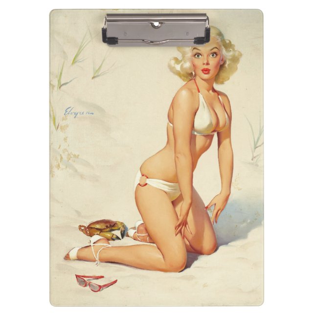 Carpeta De Pinza En el Chica Beach Retro Pin-up (Anverso)