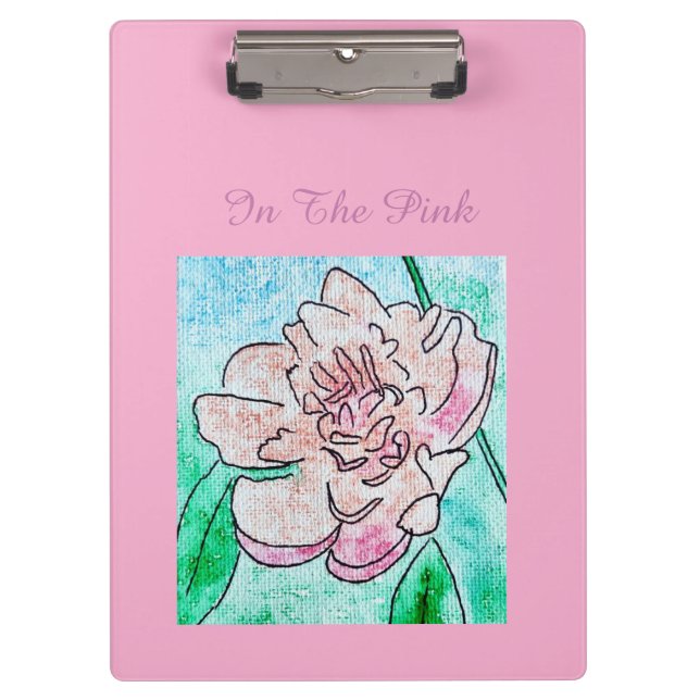 Carpeta De Pinza En el Peonía Rosa   (Anverso)