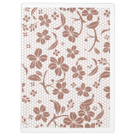 Carpeta De Pinza "Encaje Vintage" Estética Floral Cubierta Rígida E
