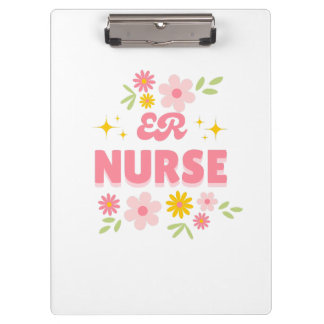 Carpeta De Pinza Enfermera de Urgencias Floral Groovy