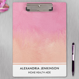 Carpeta De Pinza Enfermera medicina Curte rosa Rubor Peach Elegante