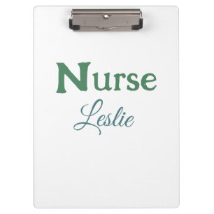Carpeta De Pinza enfermera médico añadir nombre texto verde azul si