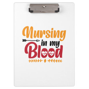 Carpeta De Pinza Enfermería De Regalo De Enfermeras En Mi Sangre