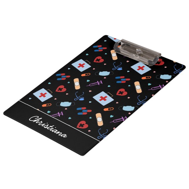 Carpeta De Pinza Enfermero RN personalizado | Patrón médico Médica (Angular)