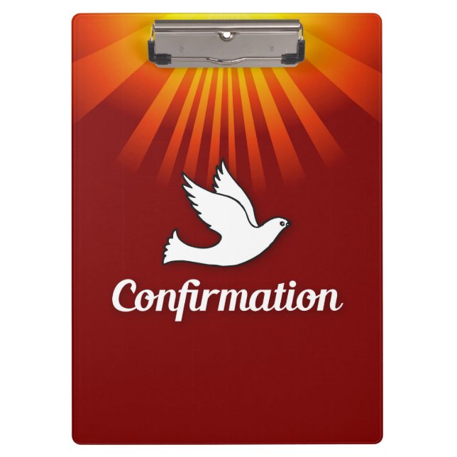 Carpeta De Pinza Enhorabuena pala de confirmación con oro/rojo (Anverso)