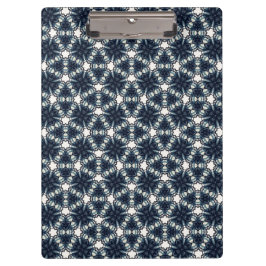 Carpeta De Pinza Enrejado de Flor de Nieve Índigo