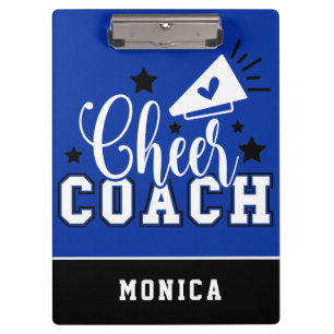 Carpeta De Pinza Entrenador barato personalizado Royal Blue y Black