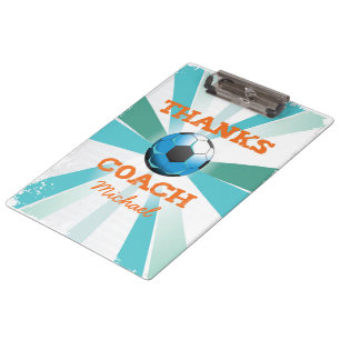 Carpeta De Pinza Entrenador de fútbol gracias, Naranja en estelares