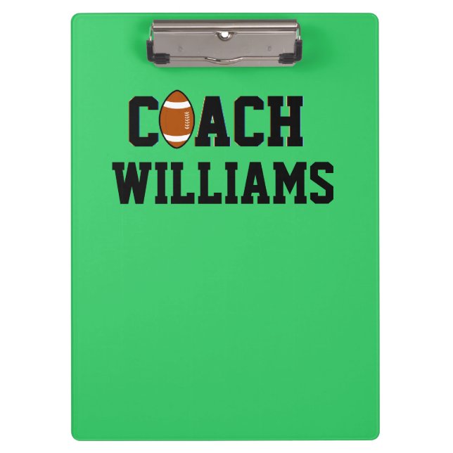 Carpeta De Pinza Entrenador de fútbol personalizado (Anverso)