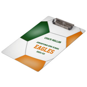 Carpeta De Pinza entrenador de fútbol personalizado del equipo de n
