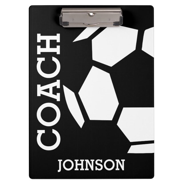 Carpeta De Pinza Entrenador de fútbol personalizado moderno y moder (Anverso)