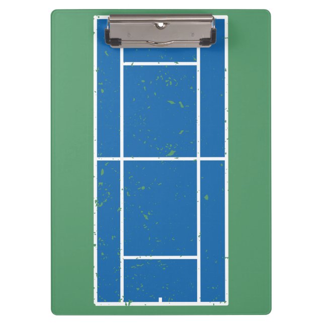 Carpeta De Pinza Entrenador de tenis personalizado azul y verde (Anverso)