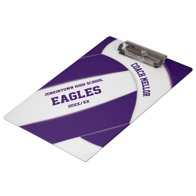 Carpeta De Pinza entrenador de voleibol en equipo blanco morado (Angular)
