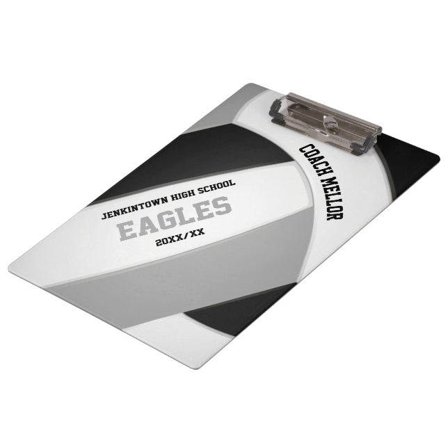 Carpeta De Pinza entrenador de voleibol en equipo gris negro (Angular)