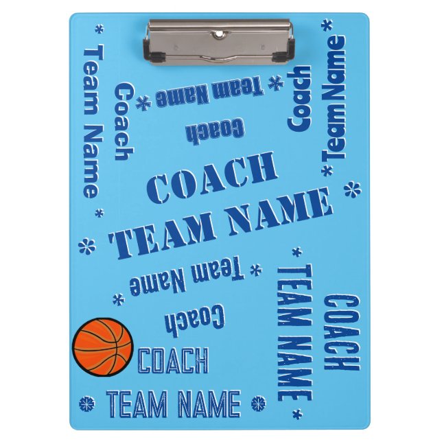 Carpeta De Pinza Equipo de entrenador de básquetbol personaliza el  (Anverso)
