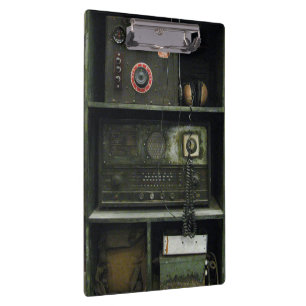 Carpeta De Pinza Equipo de radio vintage de comandos militares