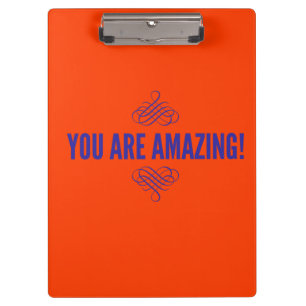 Carpeta De Pinza ¡Eres increíble! Naranja y púrpura