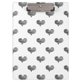Carpeta De Pinza Esbozo de corazón negro El día de San Valentín de 