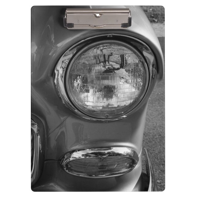 Carpeta De Pinza Escala de grises del faro de 55 Chevy (Anverso)