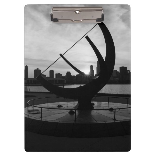 Carpeta De Pinza Escala de grises Sunset Sundial (Anverso)