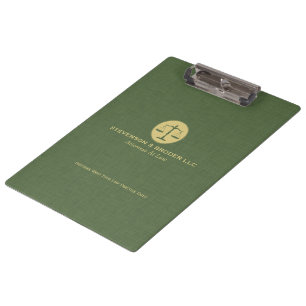 Carpeta De Pinza Escala de la Ley de Textura de Lino Verde