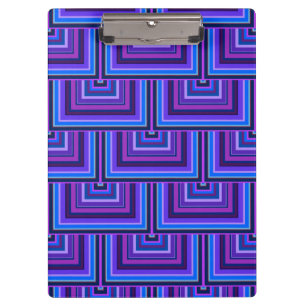Carpeta De Pinza Escalas cuadradas azules y violetas