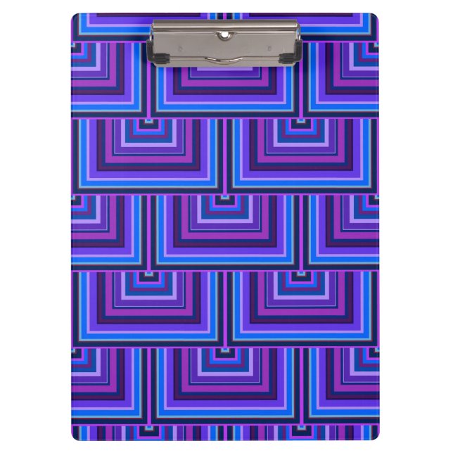 Carpeta De Pinza Escalas cuadradas azules y violetas (Anverso)