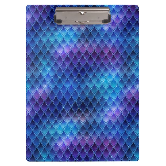 Carpeta De Pinza Escalas de Ombre Azul y Dragón Purpurina (Anverso)