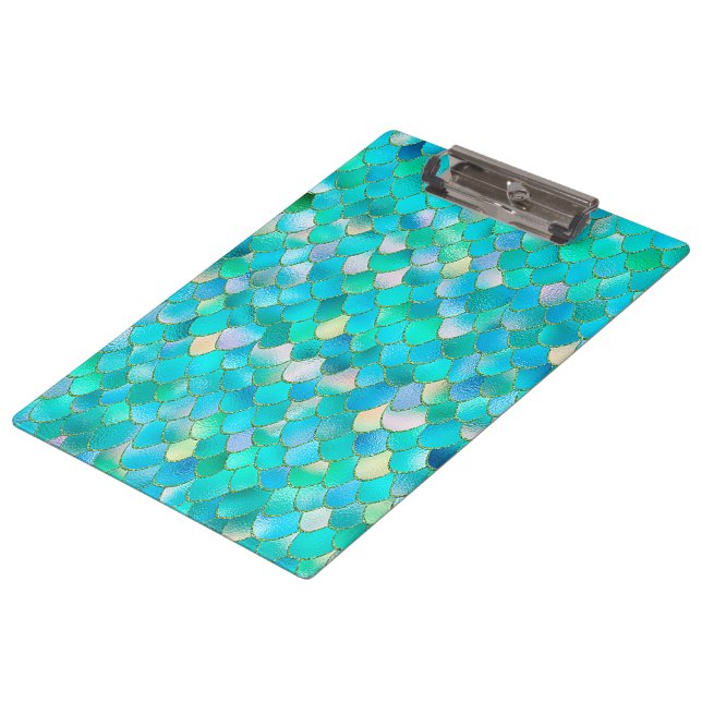 Carpeta De Pinza Escalas metalizado de la sirena del purpurina (Angular)