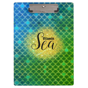 Carpeta De Pinza Escamas de Sirena o Dragón Vitamin Sea Aqua Ombre