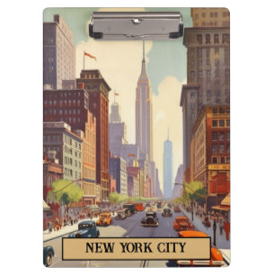 Carpeta De Pinza Escena callejera vintage de la ciudad de Nueva Yor