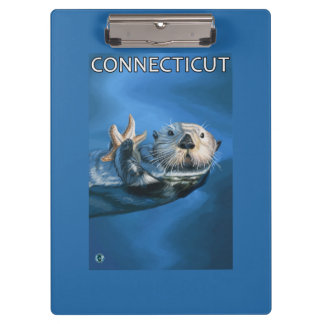 Carpeta De Pinza Escena de la nutria de ConnecticutSea